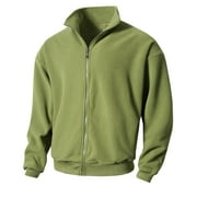 Men's Lightweight Velour Shirt Jacket Casual Long Sleeve Full Zip Shacket Jackets